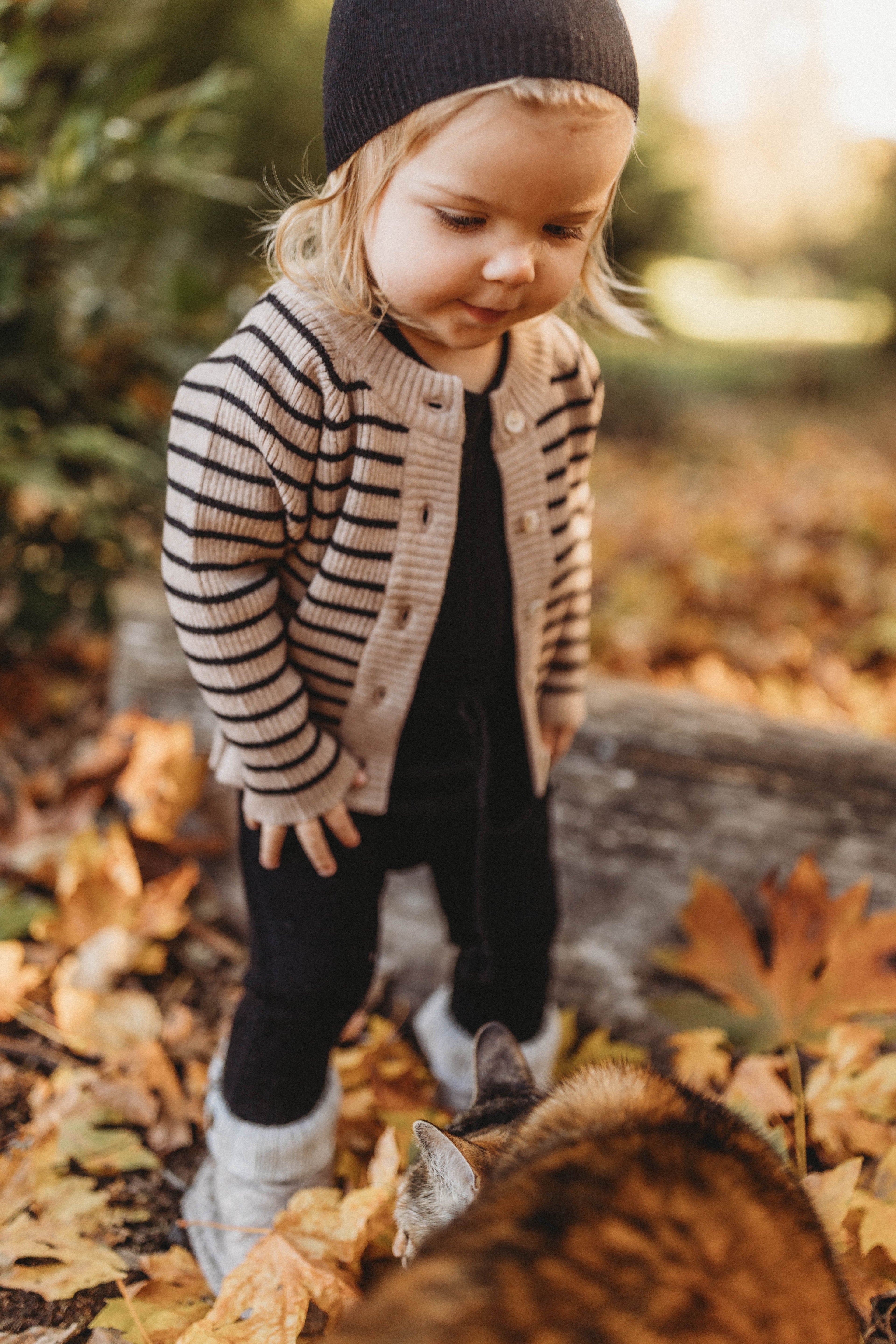 La Petit Lapin Cashmere Cardigan | Black/Beige | Playroom Avenue