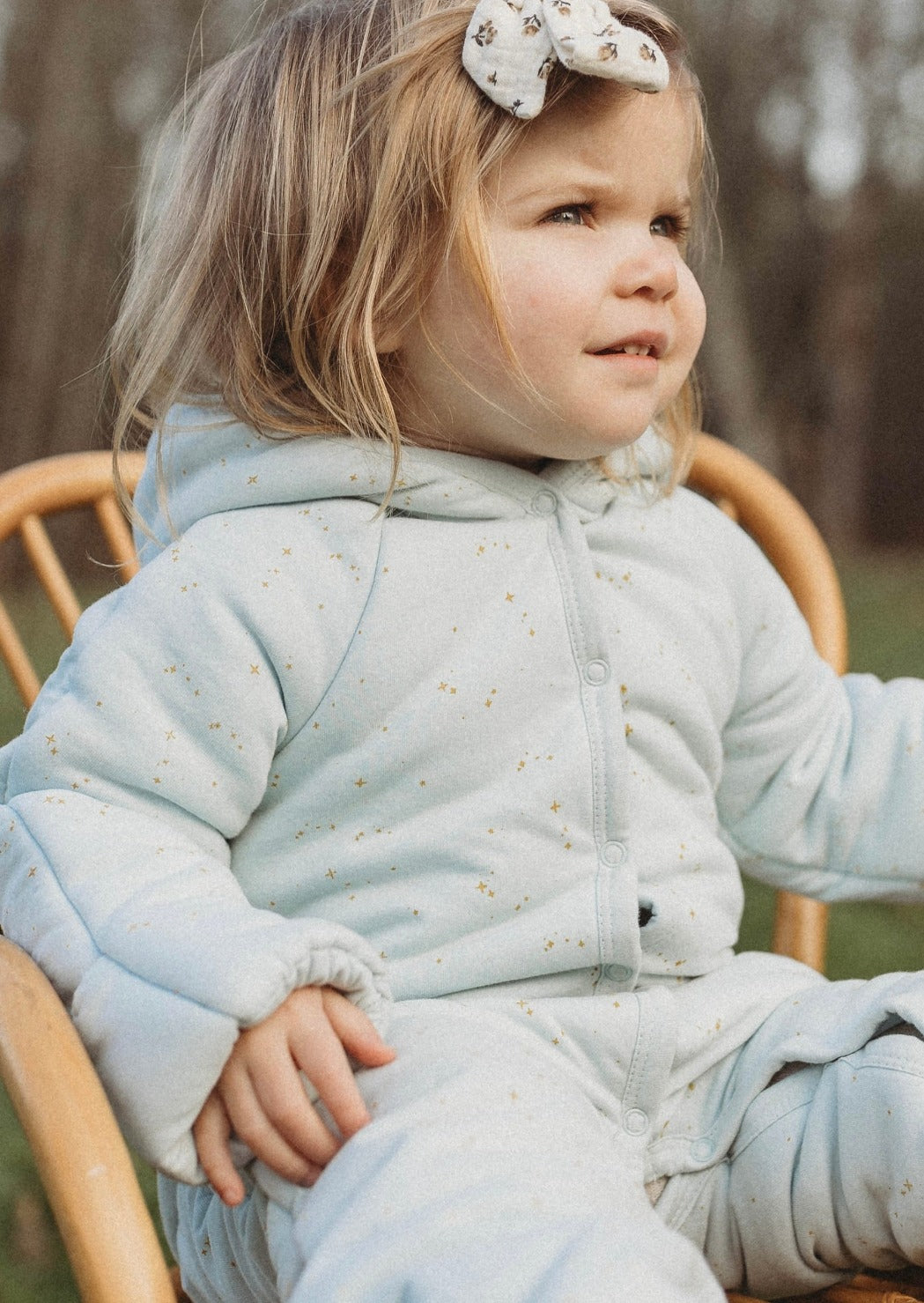 La Petit Lapin Étoile | Organic Cotton Plush Onesie | Frozen Dew | Playroom Avenue