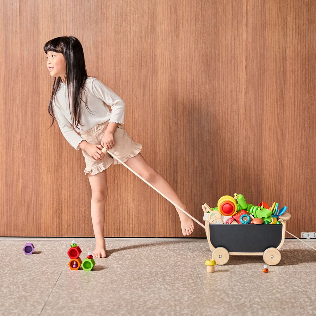 PlanToys Wagon - Black | Playroom Avenue