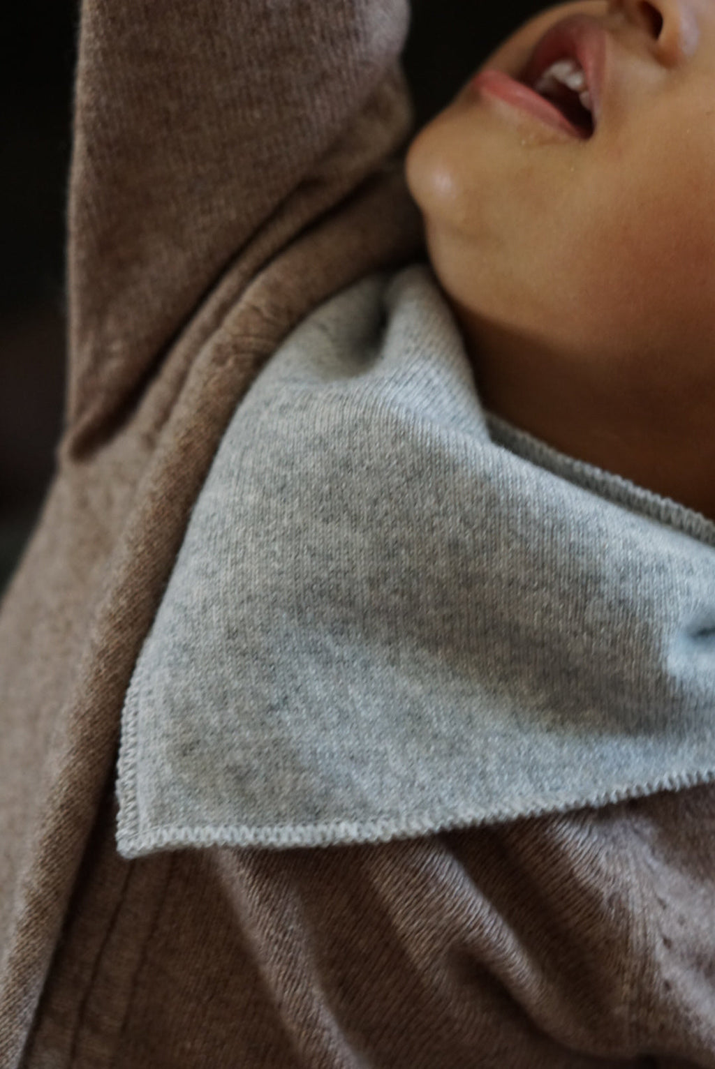 La Petit Lapin Cashmere Triangle Bib Scarf | Gray Melange | Playroom Avenue