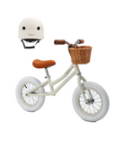 Baghera Ride-On Balance Bike Ivory White + Helmet