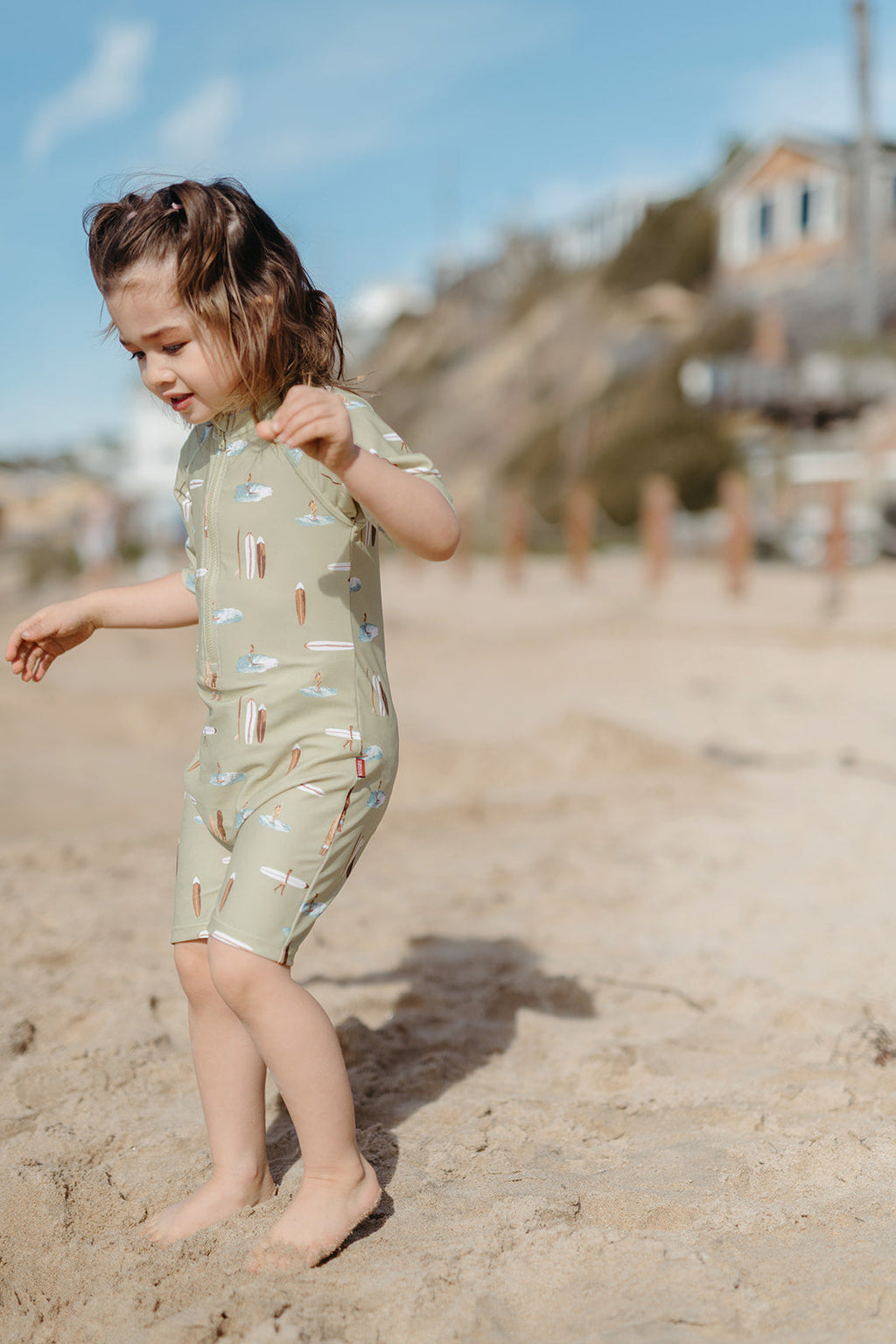 Milkbarn Coastal Crab Zipper Short Sleeve Shortall Swimsuit