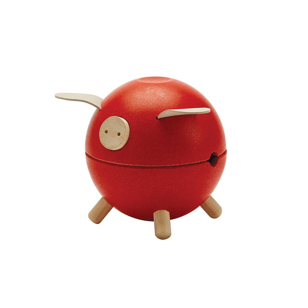 PlanToys Piggy Bank Red - Orchard | Playroom Avenue