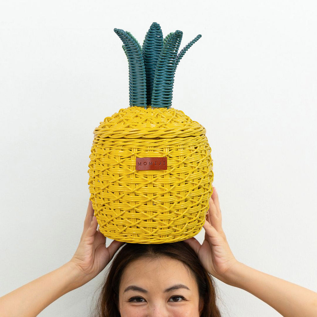 Momiji Pineapple Storage Basket Small - Yellow | Playroom Avenue