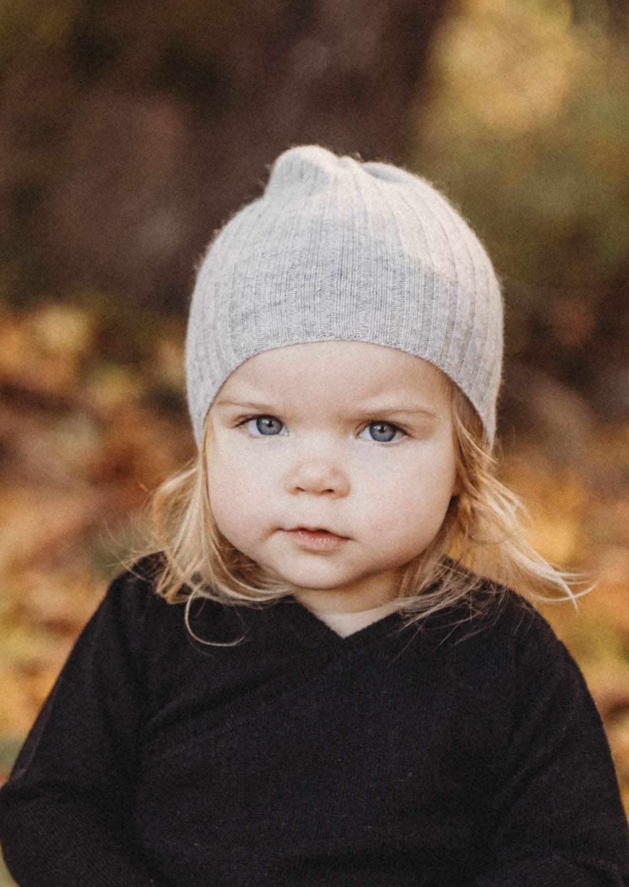 La Petit Lapin Cashmere Rib Beanie | Grey Merle | Playroom Avenue