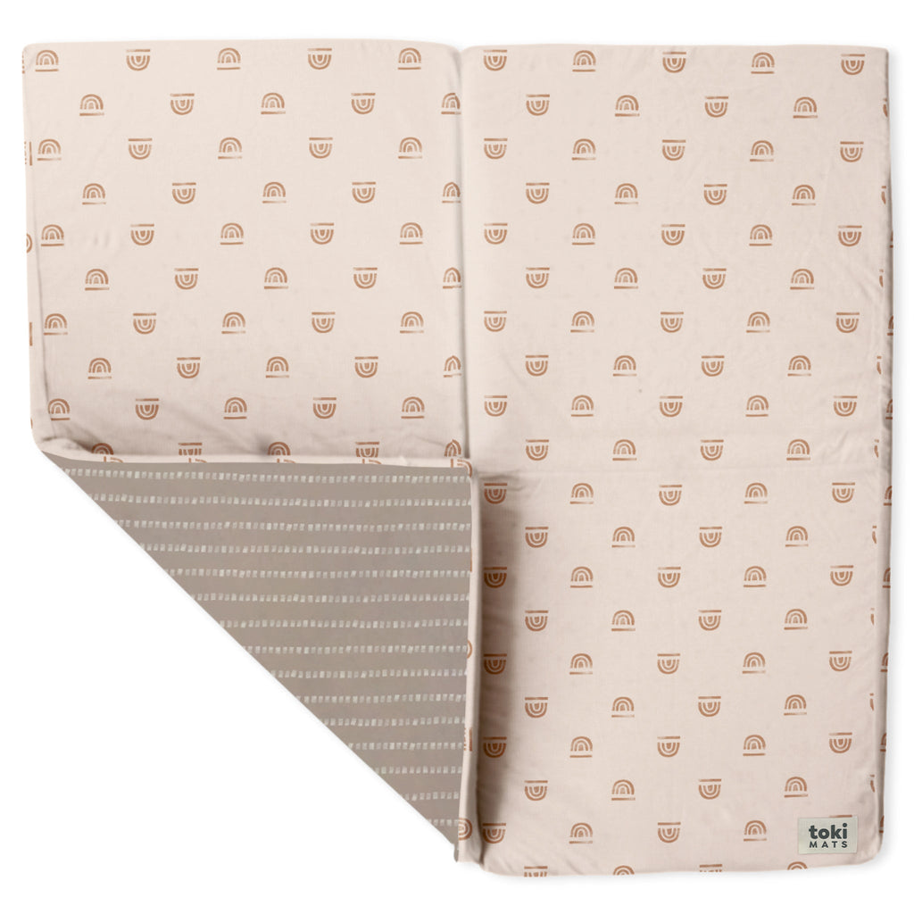 Toki Kids Rainbow Peach Organic Cotton Mat | Playroom Avenue