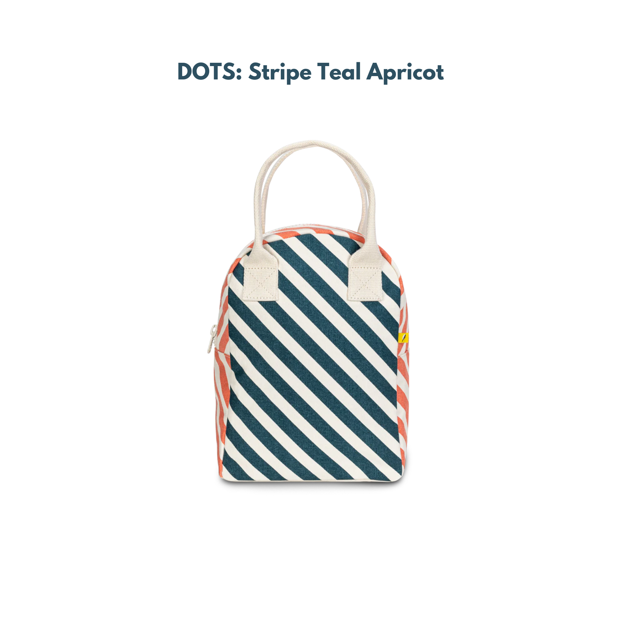 The Good Kiind Lunch Bags Stripe Teal Apricot | Playroom Avenue