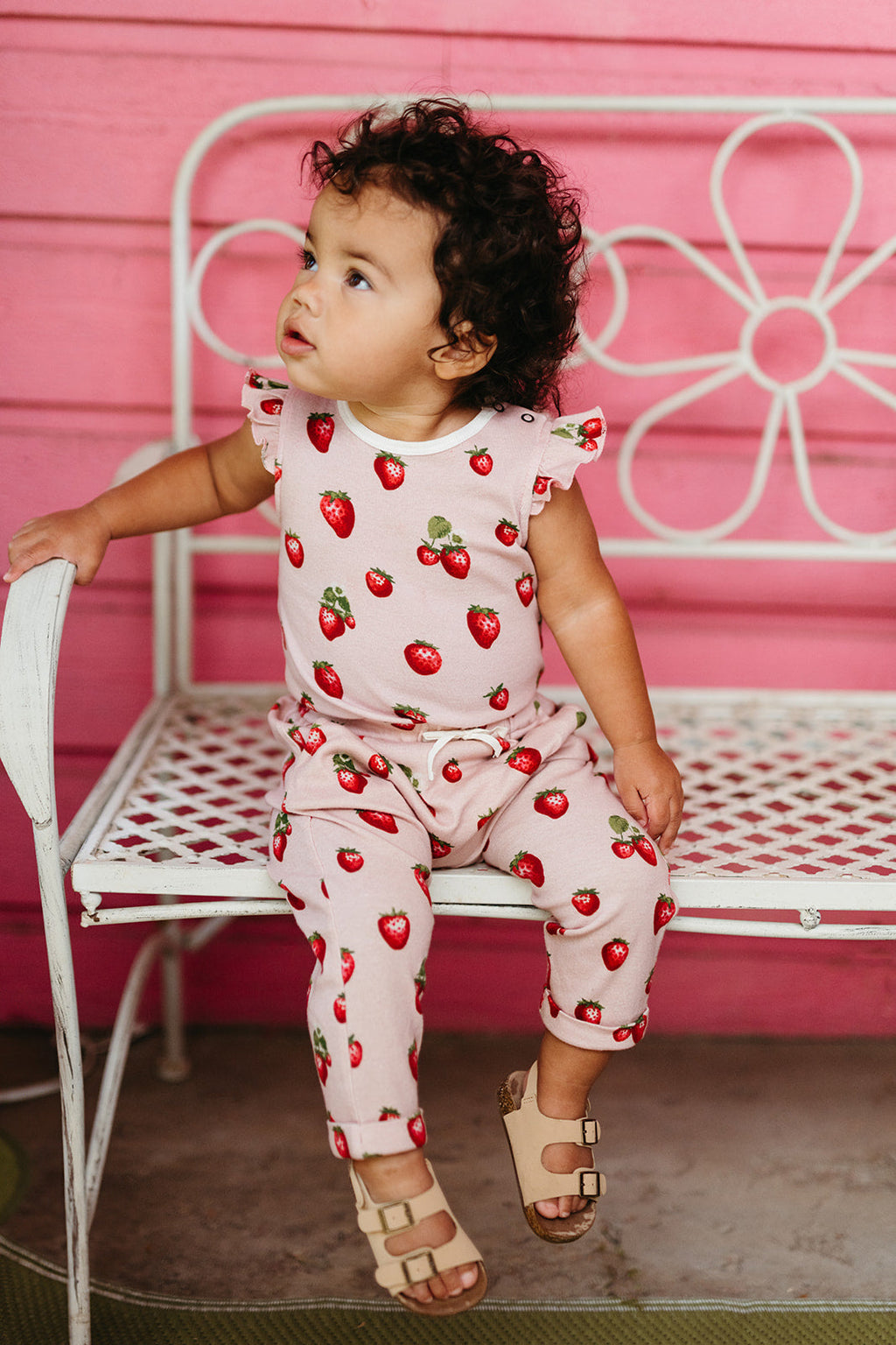 Milkbarn Strawberry Organic Cotton Jogger Pants | Playroom Avenue
