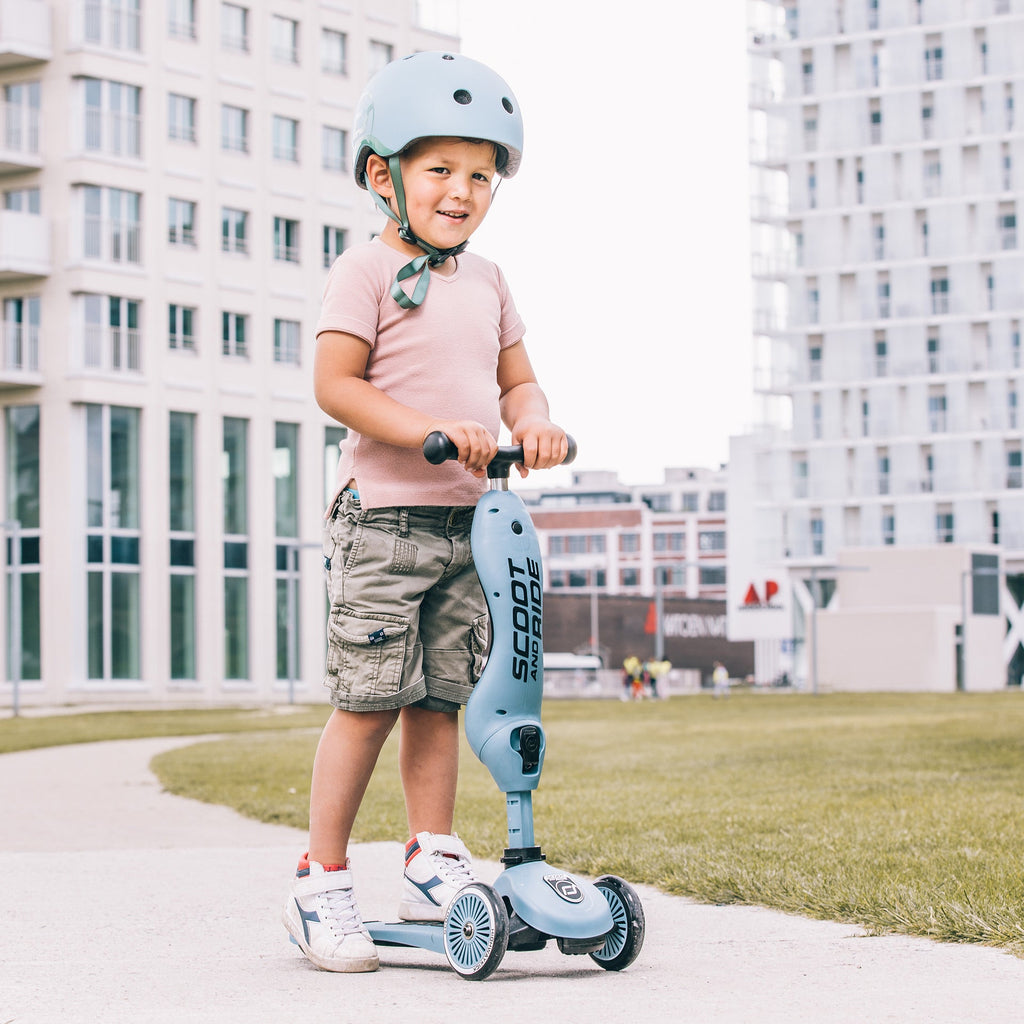 Scoot and Ride Baby Helmet in Steel – XXS Size for 1-3 Year Old | Playroom Avenue