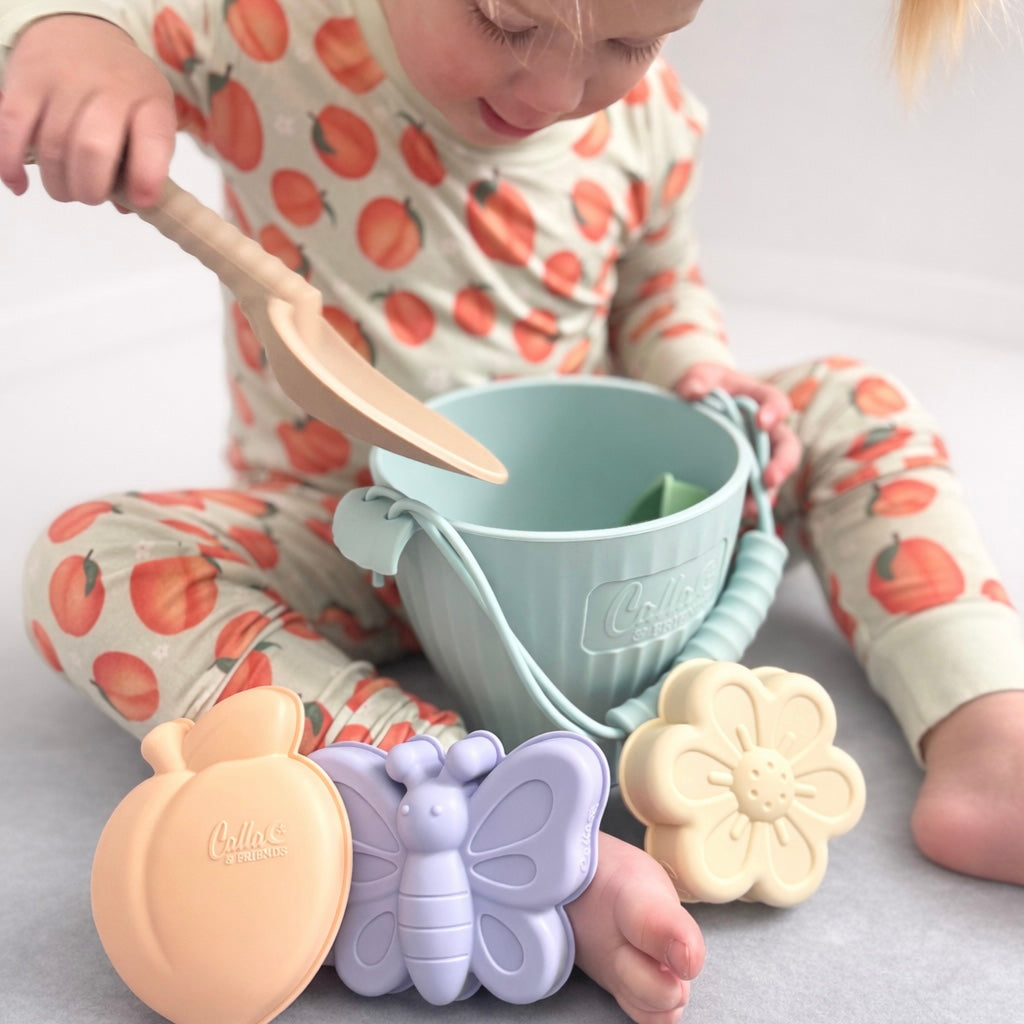 Calla and Friends Peach Blossom Silicone Beach Toy Set | Playroom Avenue