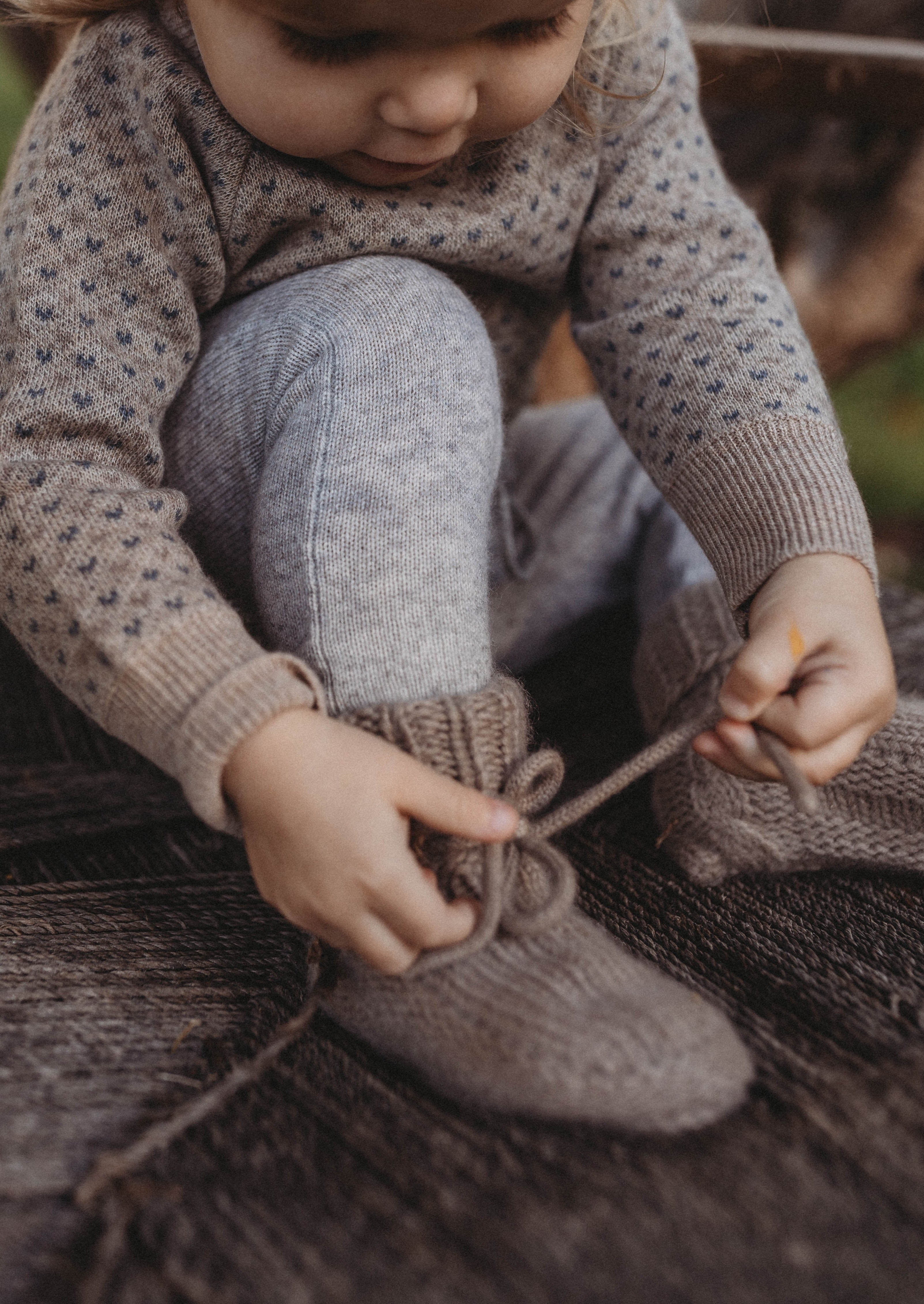 La Petit Lapin Cashmere Booties | Hazelnut | Playroom Avenue