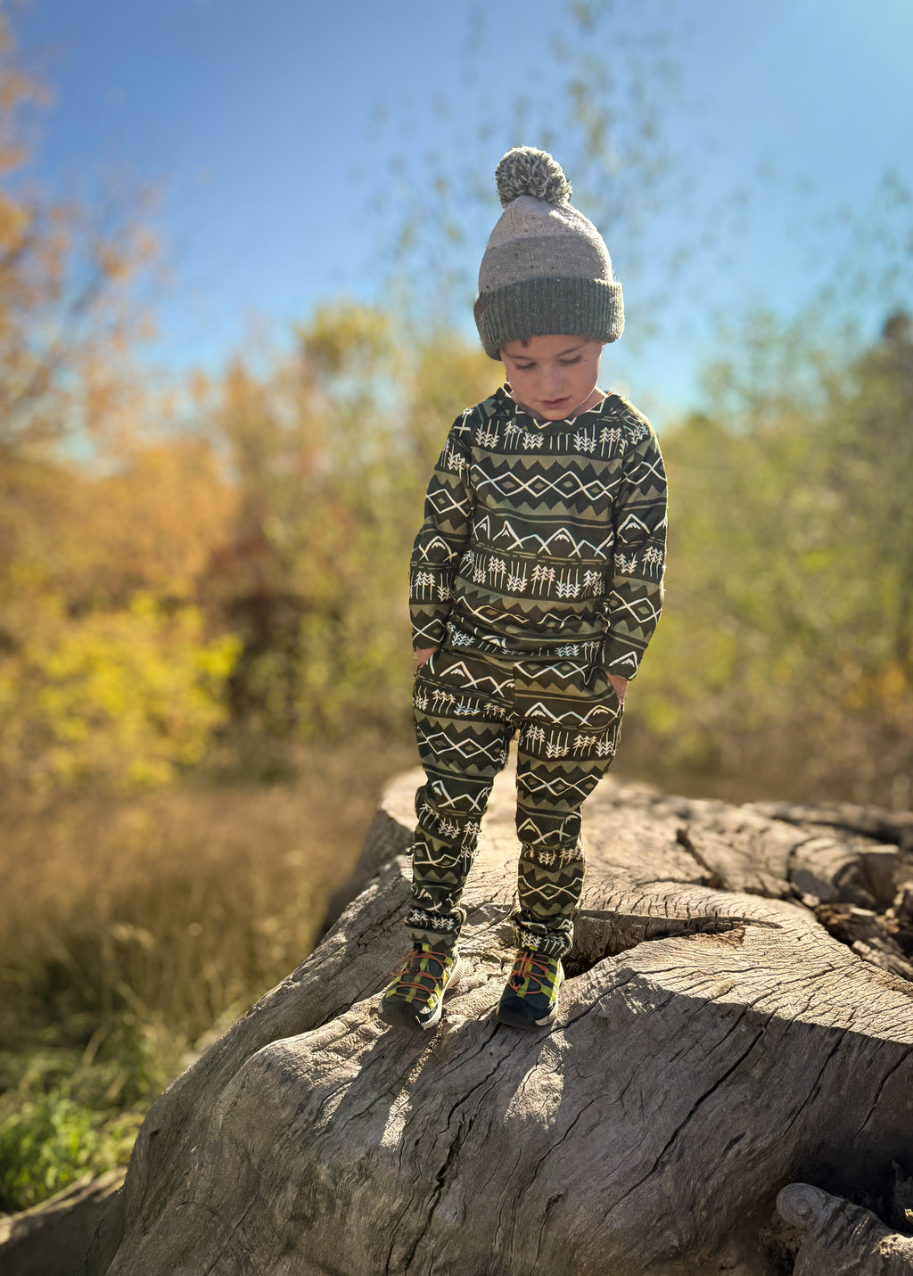 Keep the Littles Wild Green mountain fleece mid layer | Playroom Avenue