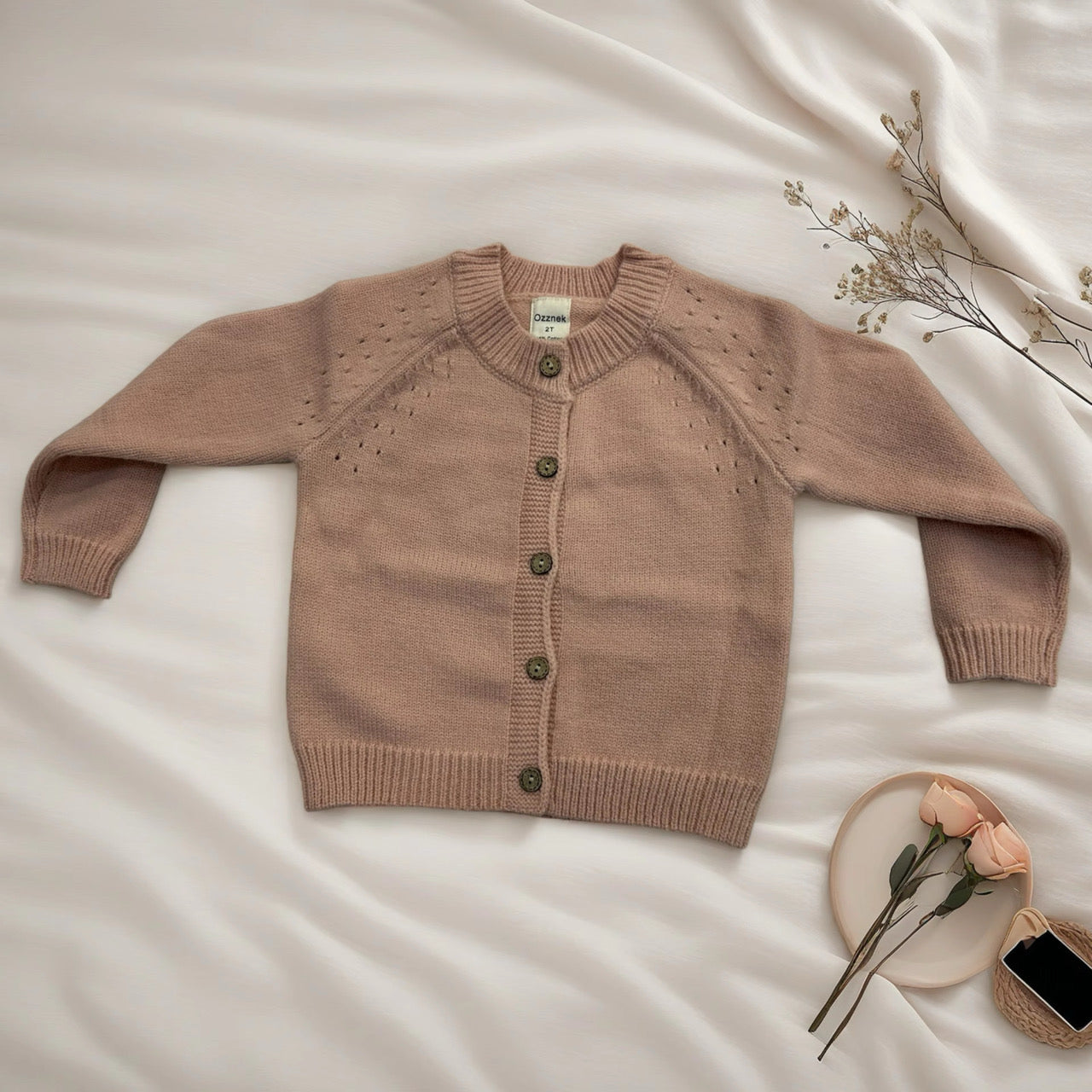 ozznekshoes Premium Organic Cotton Cardigan |Cozy Kids Sweater | Playroom Avenue