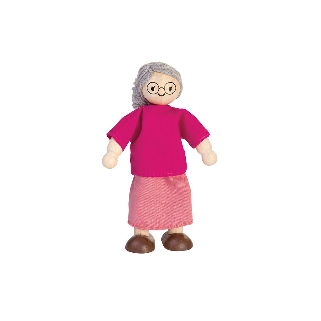 PlanToys Grandmother Dollhouse Figure - Light Skin Tone - Playroom Avenue