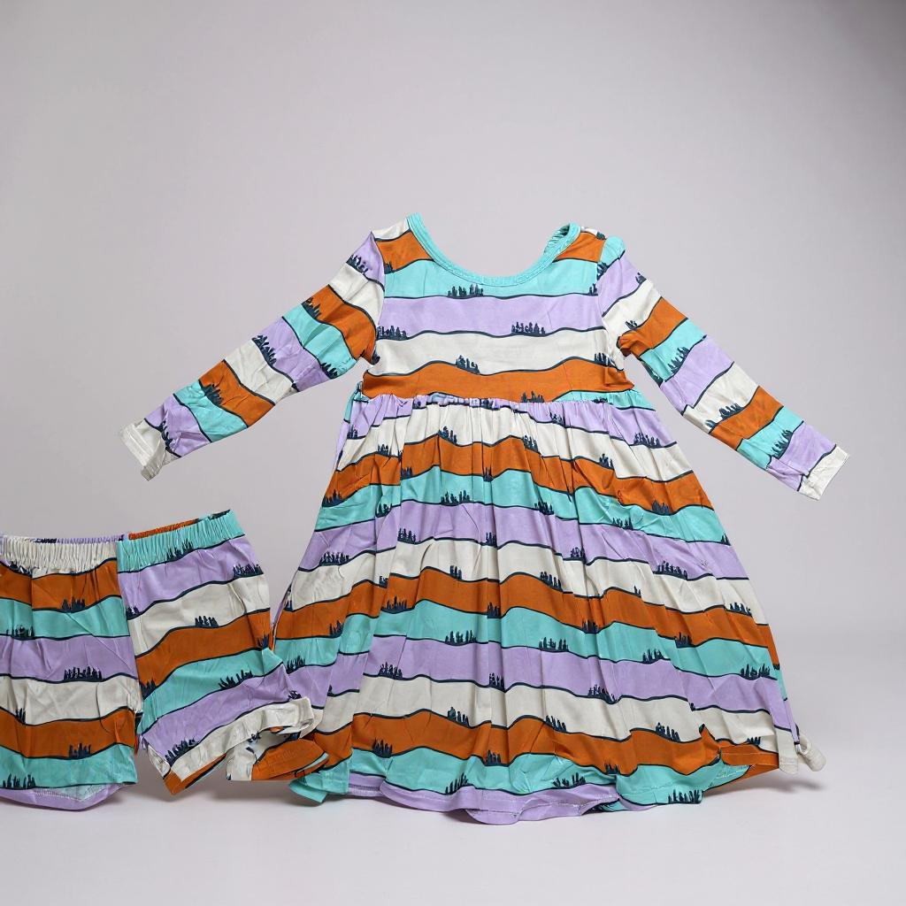 Keep the Littles Wild Hills Bamboo Twirl Dress - Eco-Friendly Girls Dress | Playroom Avenue