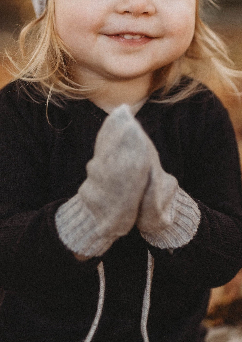 La Petit Lapin Cashmere & Merino Wool Gloves | Grey Merle | Playroom Avenue