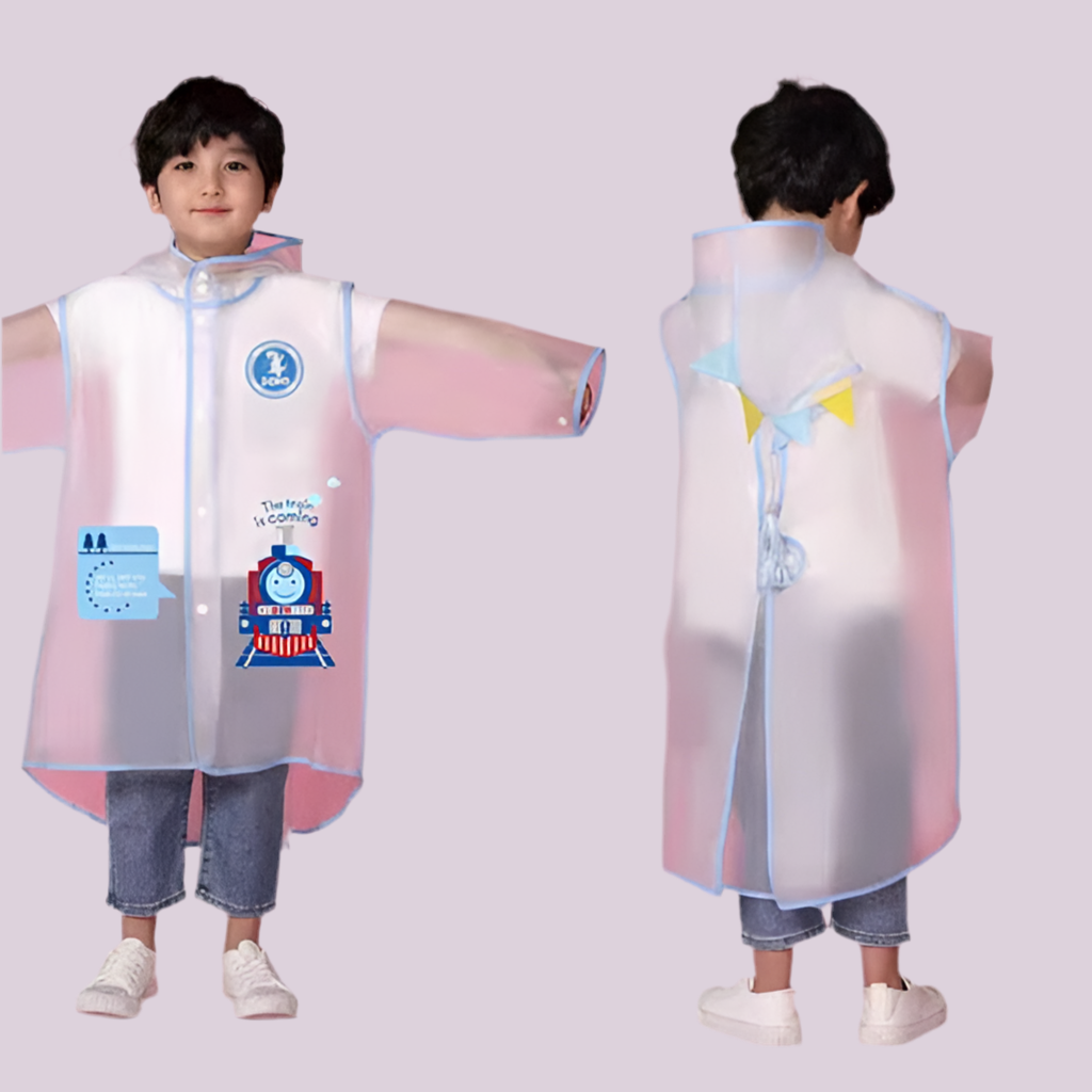 Ozznek Kids' Hooded Waterproof Raincoat- Lightweight & Durable | Playroom Avenue