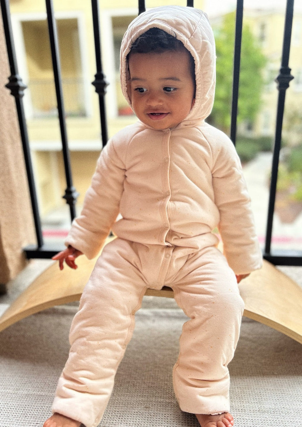 La Petit Lapin Étoile | Organic Cotton Plush Onesie | Blush | Playroom Avenue