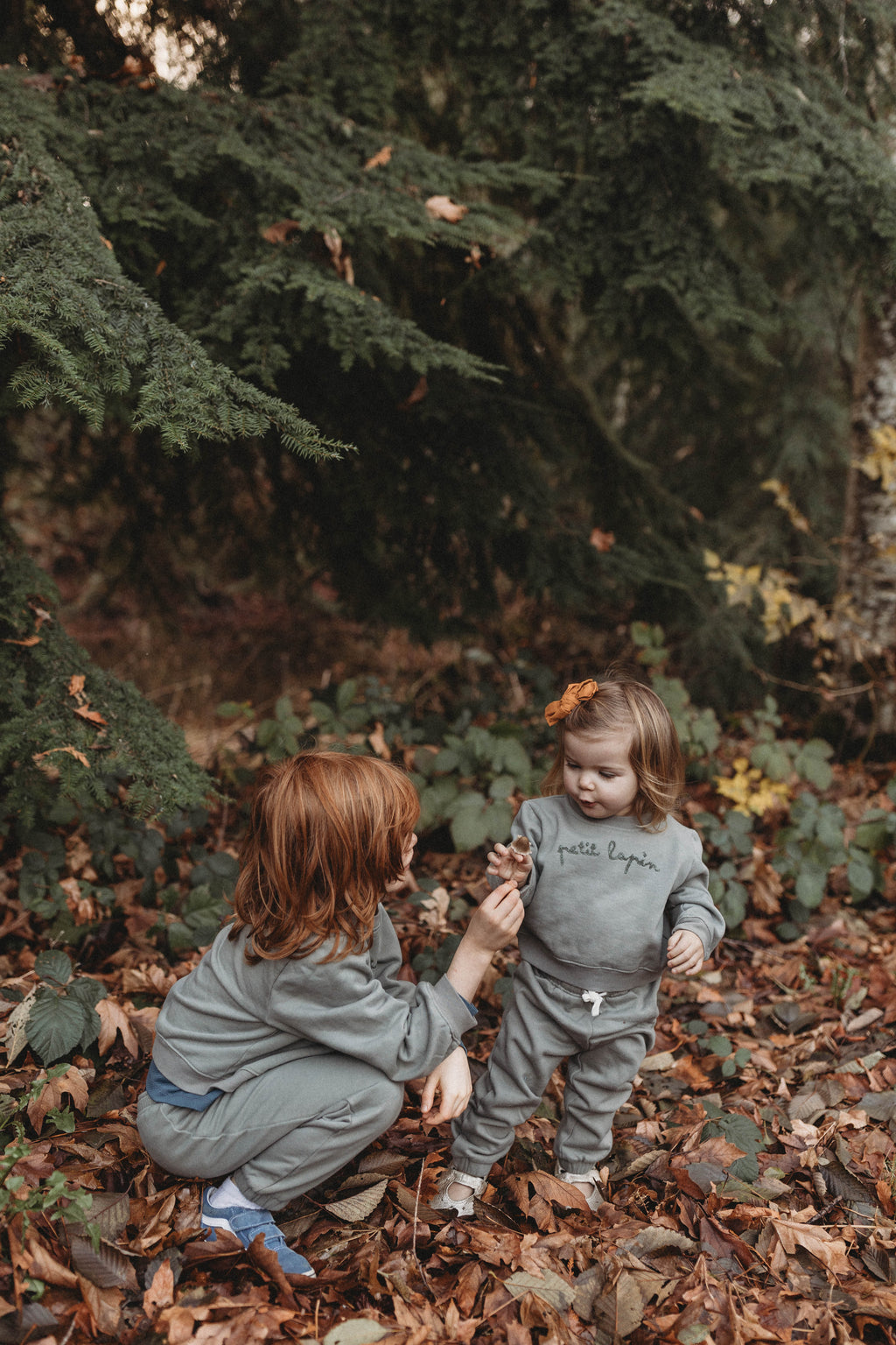 La Petit Lapin Finley | Cotton Fleece Sweatsuit Set | Petit Lapin | Mulled Basil | Playroom Avenue