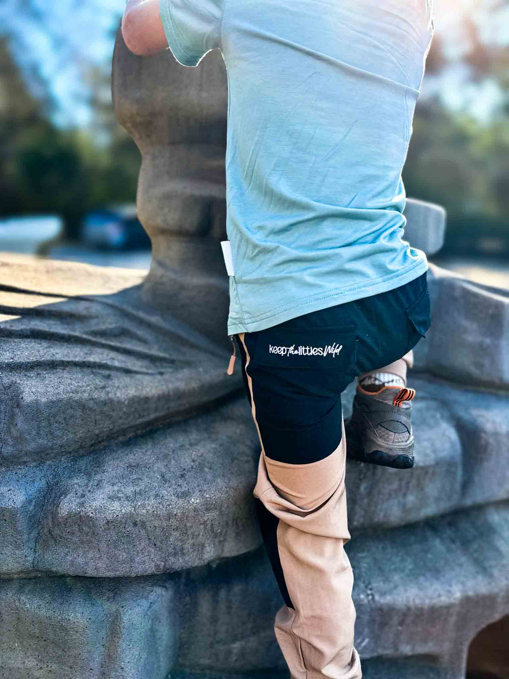Keep the Littles Wild Hiking pants- water resistant tan | Playroom Avenue