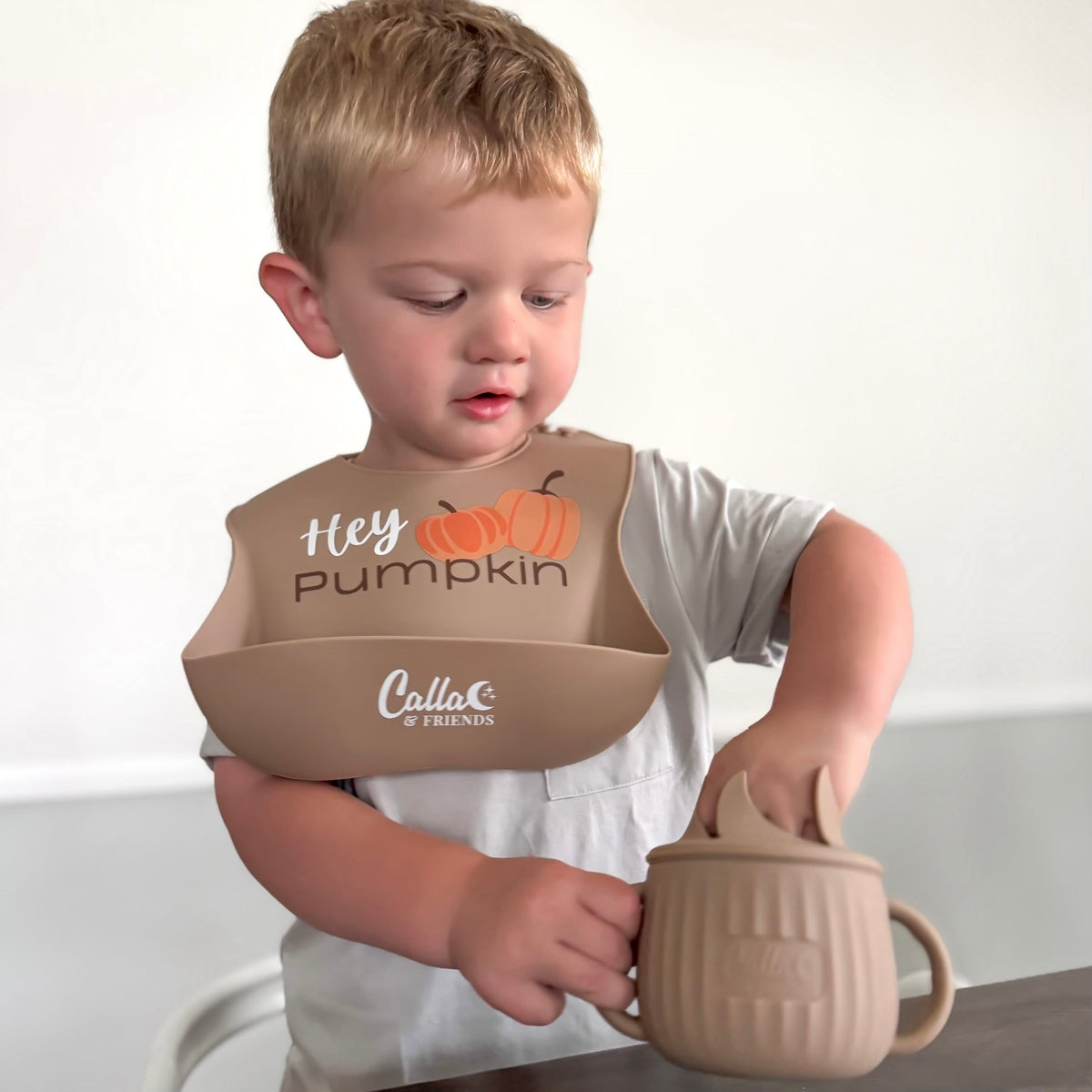 Little Turkey Collection Catch All Bib Hey Pumpkin | Playroom Avenue