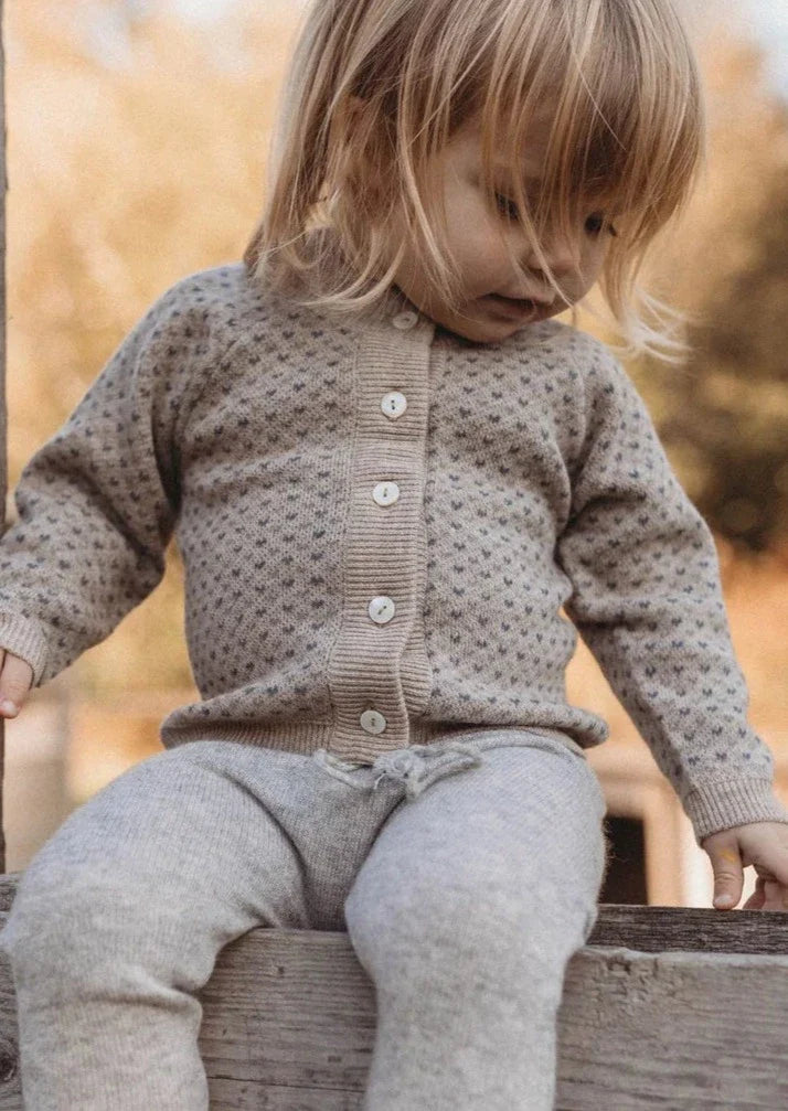 La Petit Lapin Cashmere Cardigan | Petit Coeur Natural | Playroom Avenue