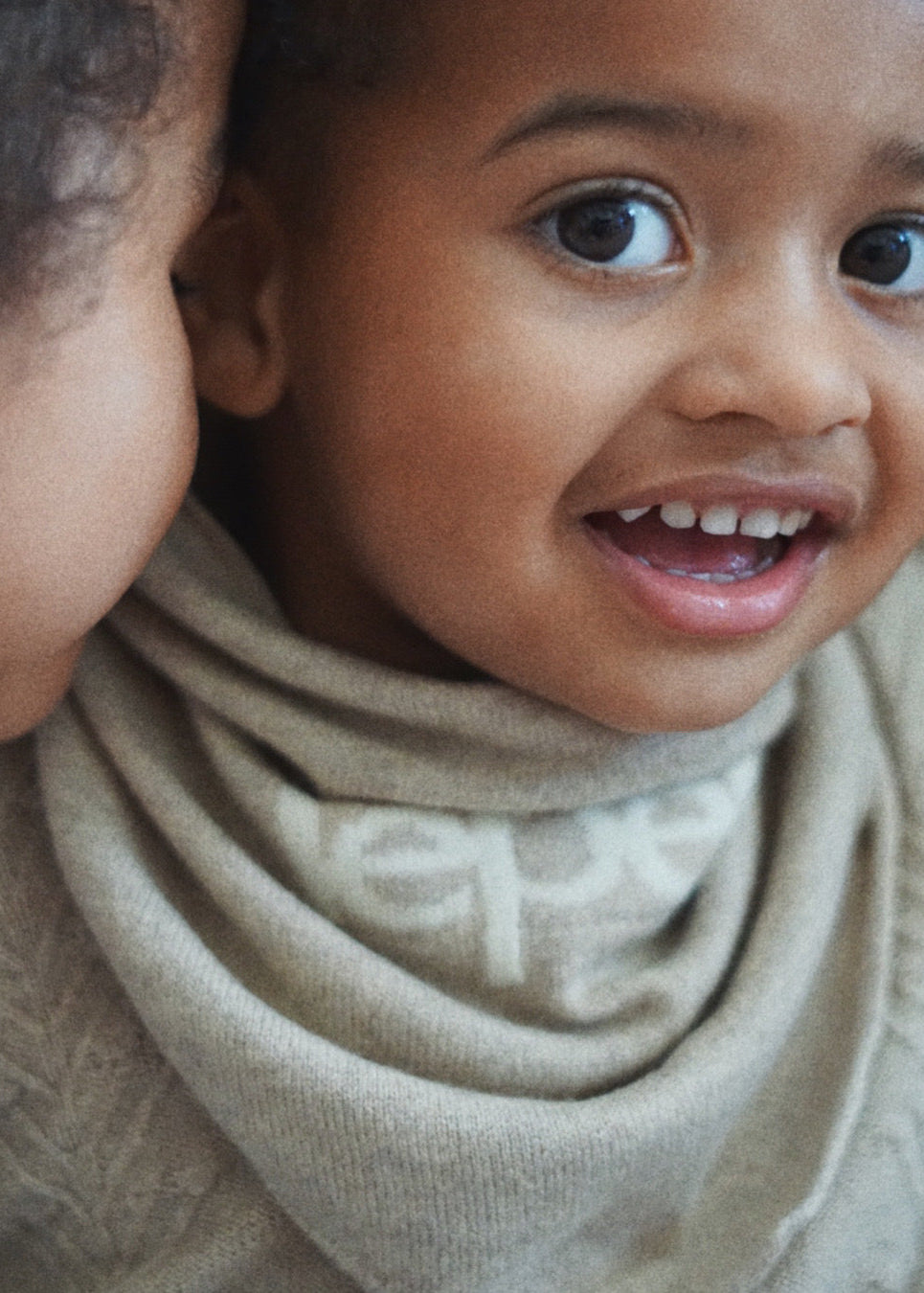 La Petit Lapin Cashmere Triangle Heritage Bandana Scarf | Beige Melange | Playroom Avenue