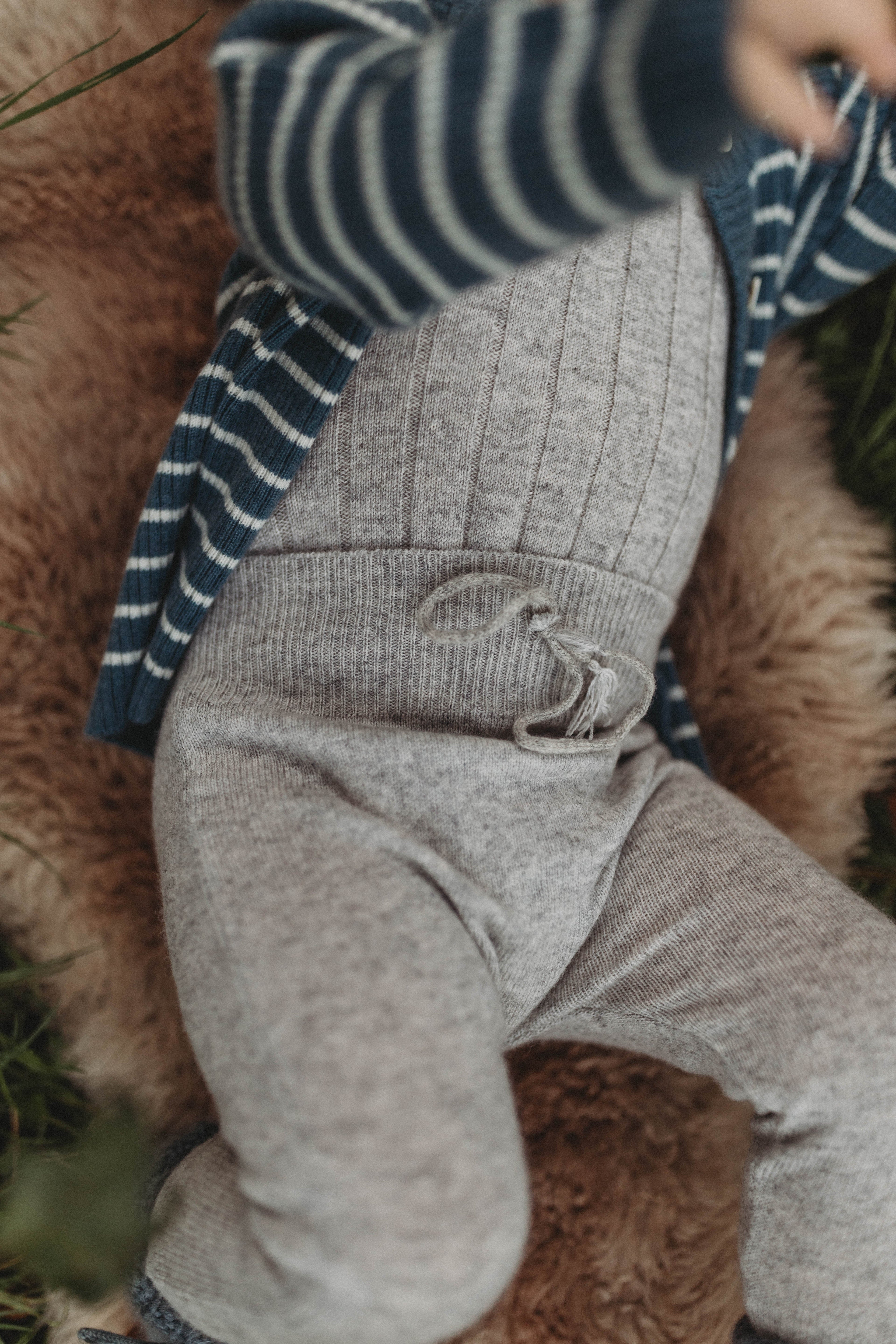 La Petit Lapin Cashmere Cardigan | Navy/Creme | Playroom Avenue