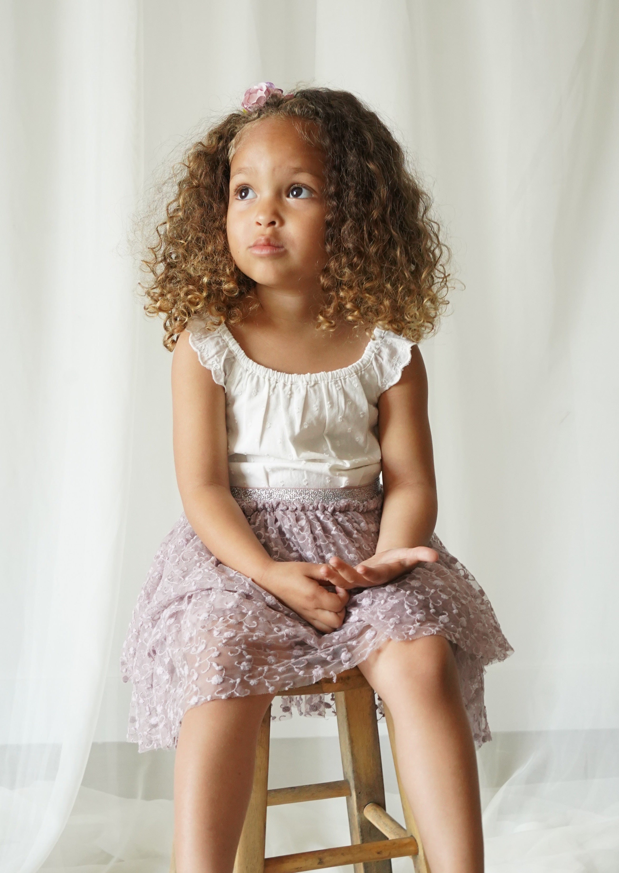 La Petit Lapin Calliope | Swiss Dot Embroidered Romper | Antique Ivory | Playroom Avenue