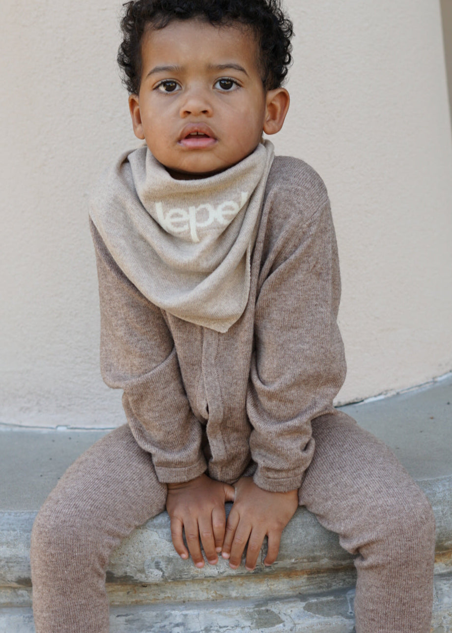 Le Petit Lapin Thermal Merino Romper | Brown Melange | Playroom Avenue