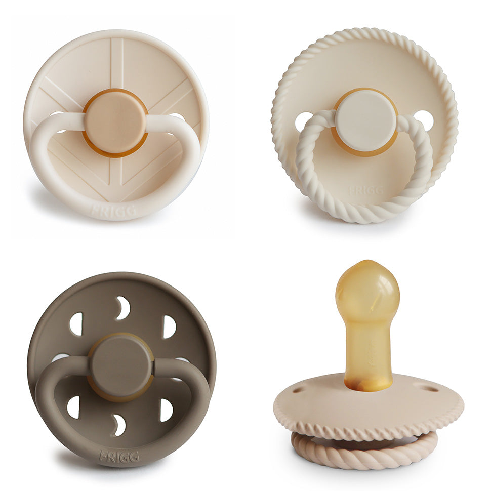 FRIGG Natural Rubber Pacifier 4-Pack Crystal Sparkling 6-18 Months | Playroom Avenue