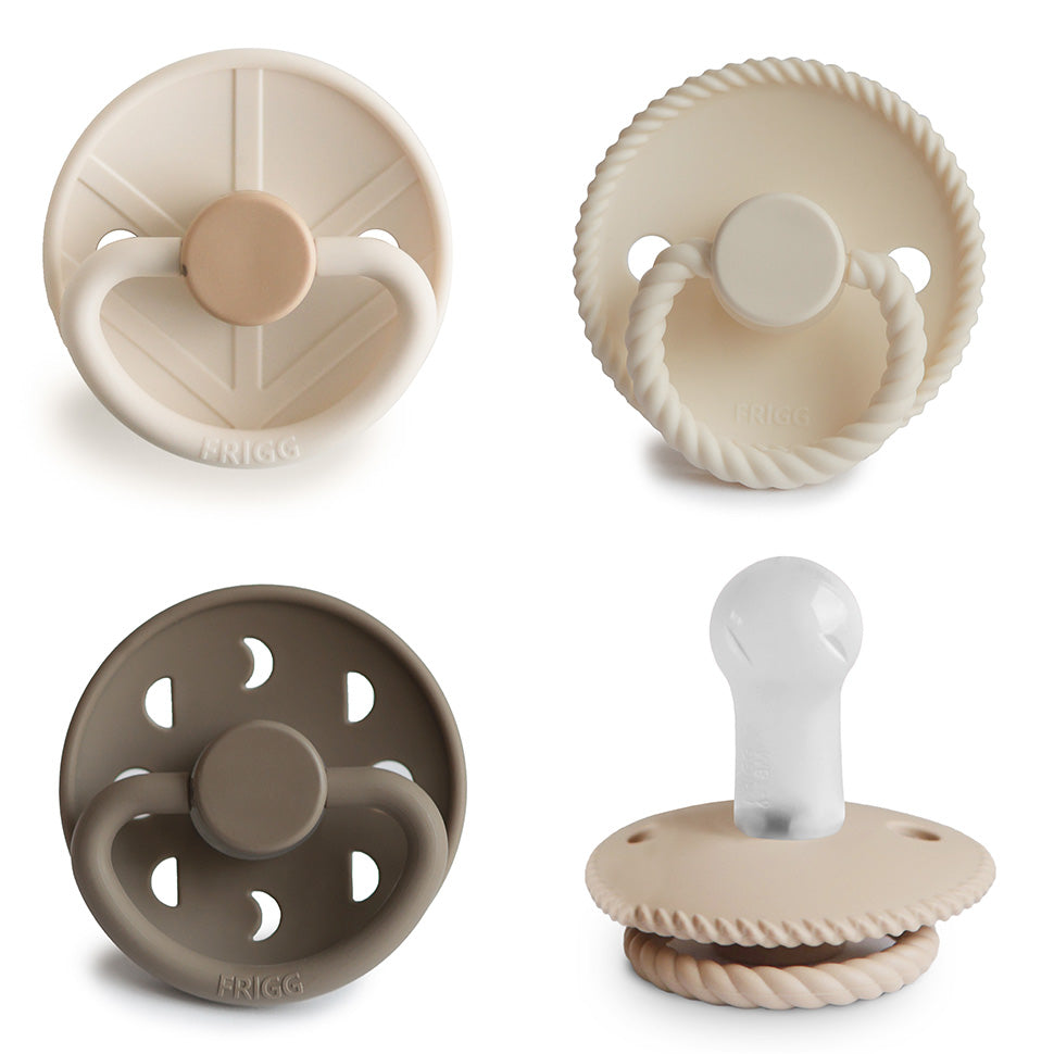 FRIGG Silicone Pacifier 4-Pack Crystal Sparkling 6-18 Months | Playroom Avenue