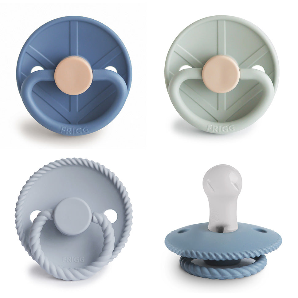 FRIGG Silicone Pacifier 4-Pack Skyline Serenity 0-6 Months | Playroom Avenue