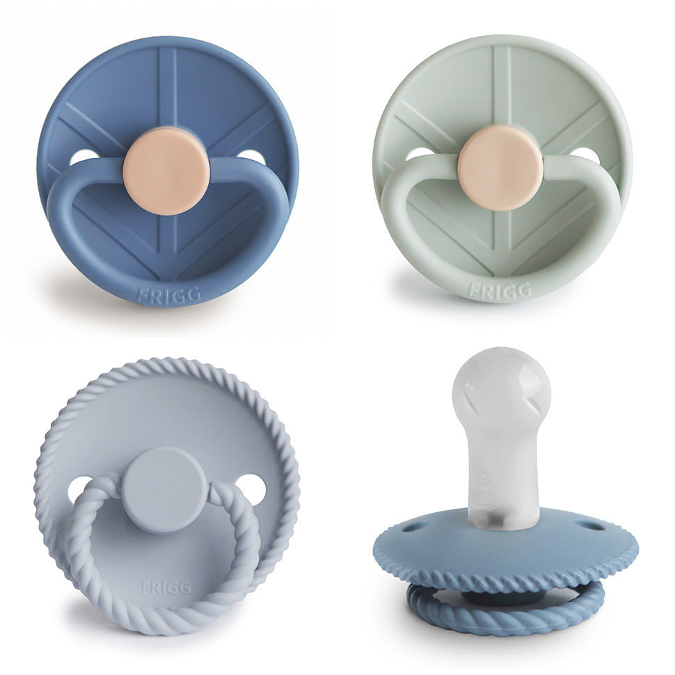 FRIGG Silicone Pacifier 4-Pack Skyline Serenity 6-18 Months | Playroom Avenue