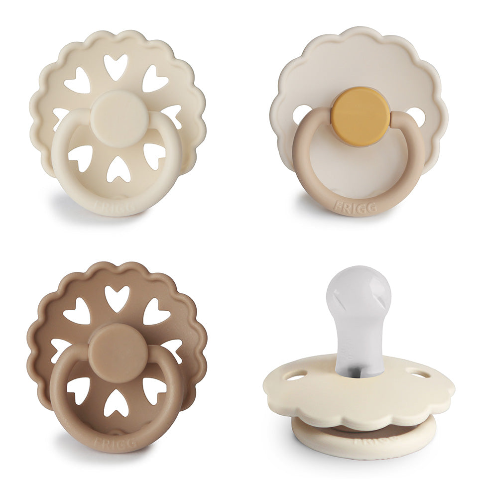 FRIGG Silicone Pacifier 4-Pack Snowflake Dream 0-6 Months | Playroom Avenue
