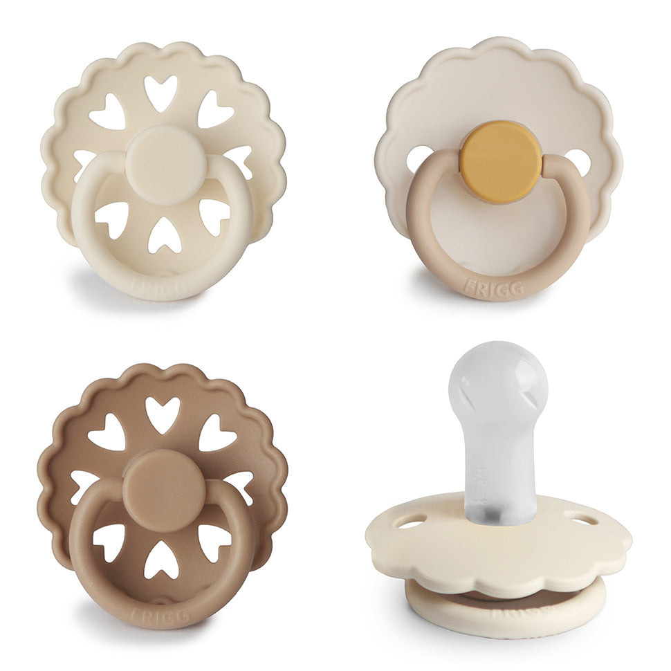 FRIGG Silicone Pacifier 4-Pack Snowflake Dream 6-18 Months | Playroom Avenue