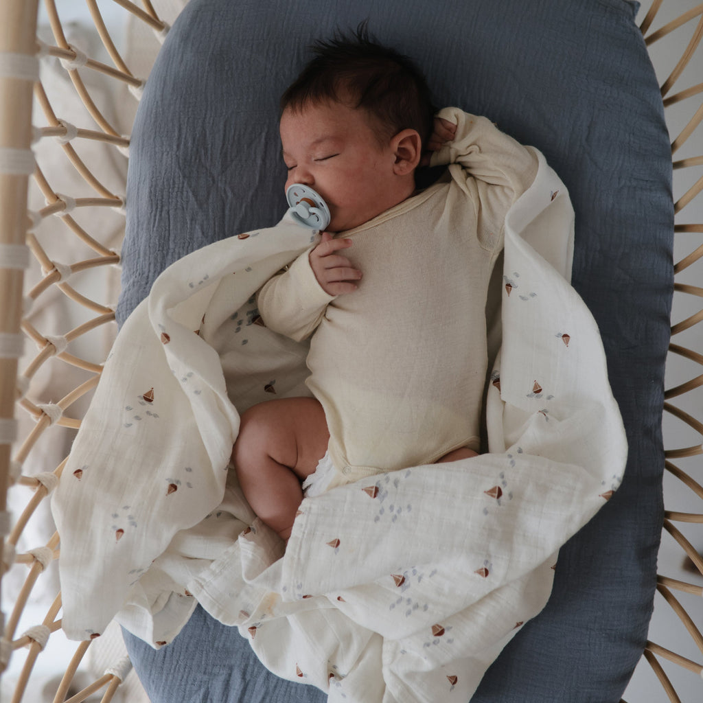 Mushie Organic Cotton Muslin Swaddle Blanket | Playroom Avenue
