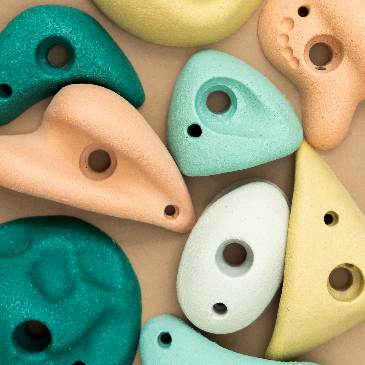 Everett & Avery Co. Premium Rock Climbing Holds (Earth Tones) - Indoor Climbing Wall | Playroom Avenue
