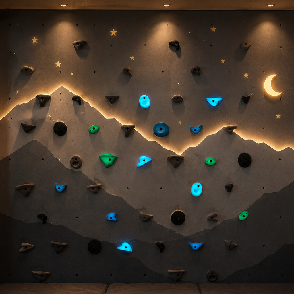 Everett & Avery Co. Premium Rock Climbing Holds (Aurora) - Glow-in-the-Dark Rock | Playroom Avenue