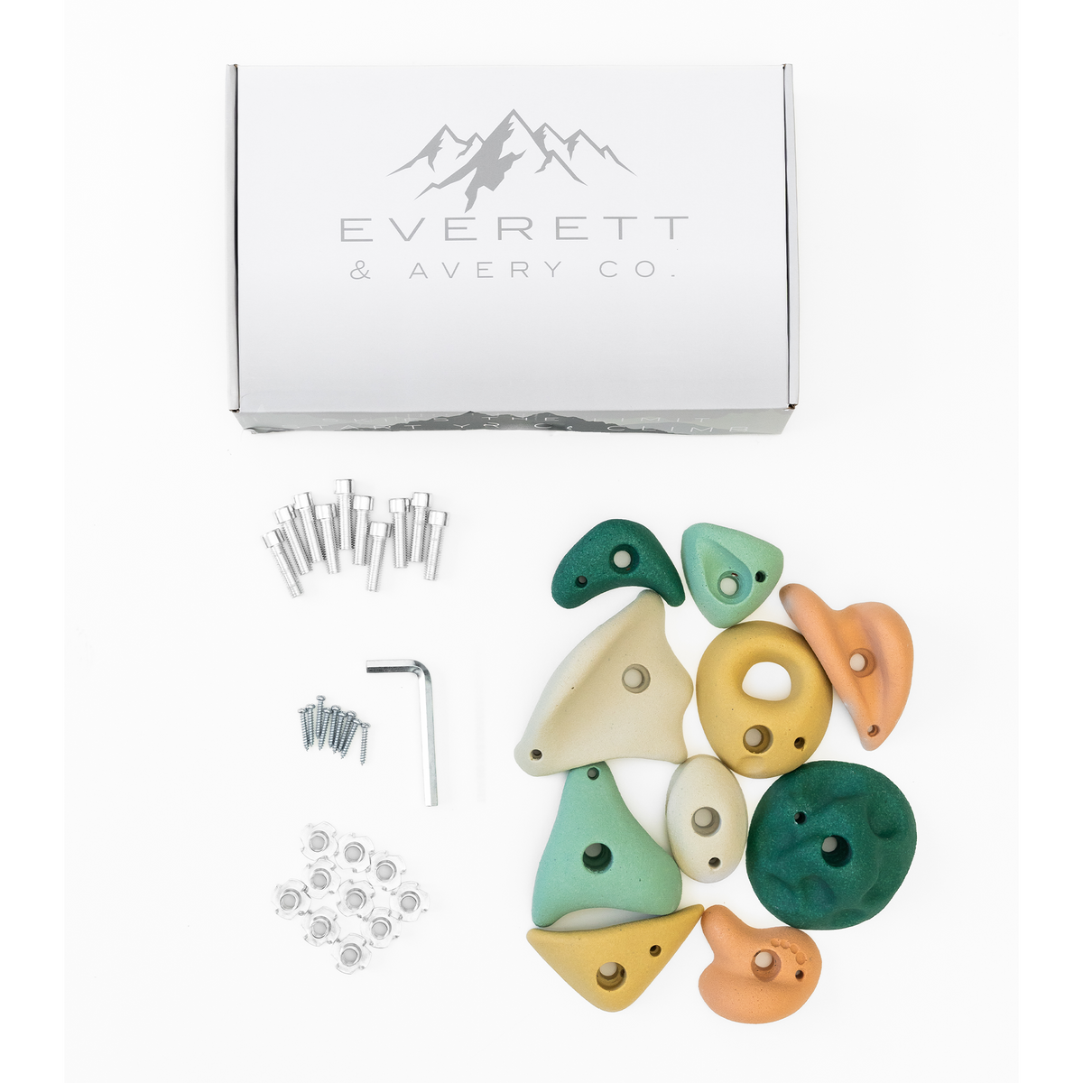 Everett & Avery Co. Premium Rock Climbing Holds (Earth Tones) - Indoor Climbing Wall | Playroom Avenue