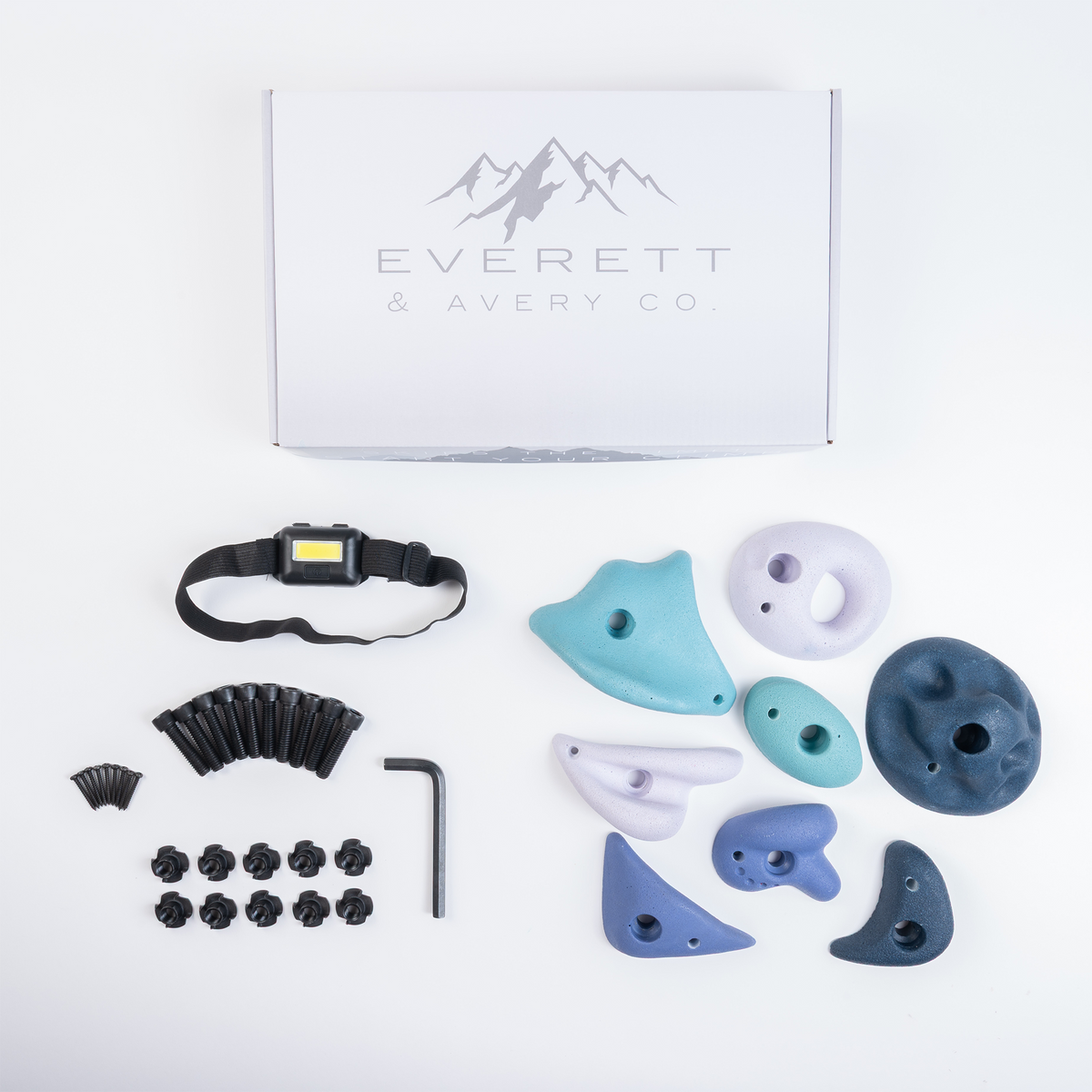 Everett & Avery Co. Premium Rock Climbing Holds (Aurora) - Glow-in-the-Dark Rock | Playroom Avenue