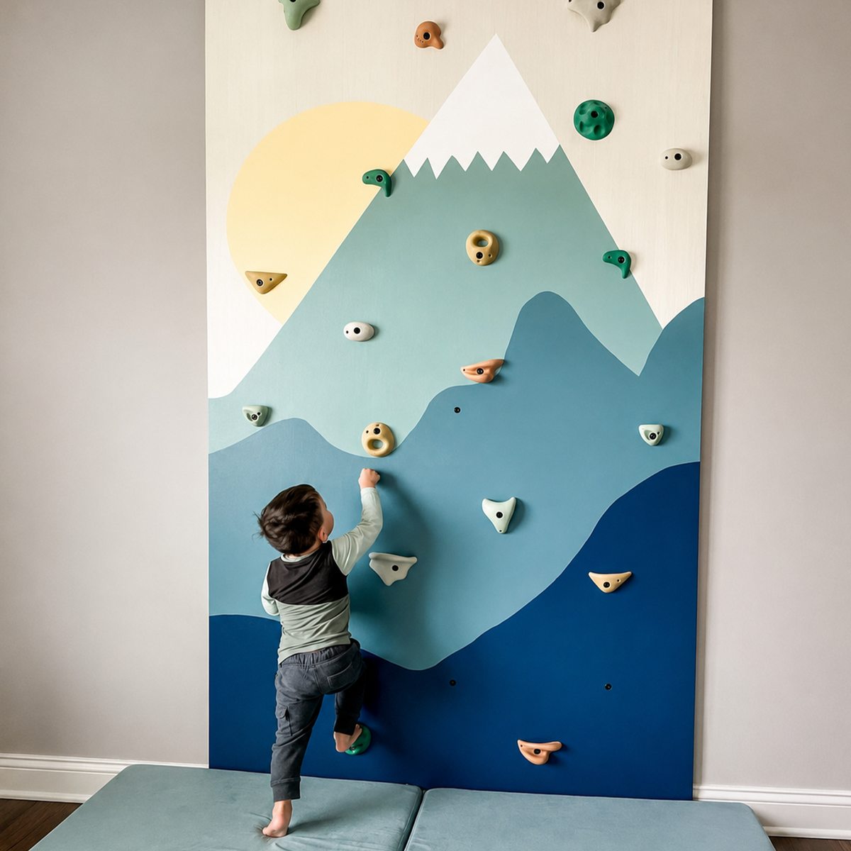 Everett & Avery Co. Premium Rock Climbing Holds (Earth Tones) - Indoor Climbing Wall | Playroom Avenue