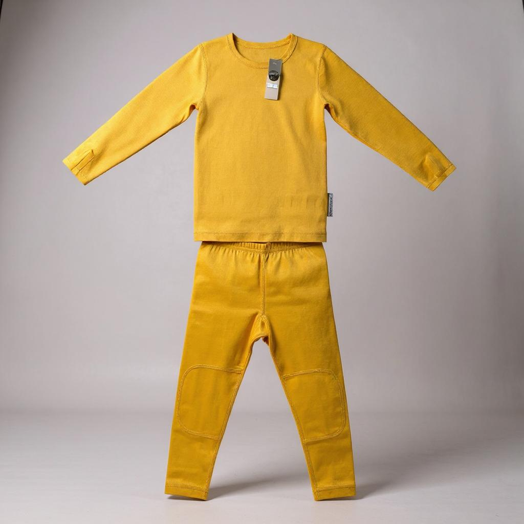 Keep the Littles Wild Premium Kids 100% Merino Wool Baselayer - Ultra-Soft thermal Underlayer - Mustard | Playroom Avenue