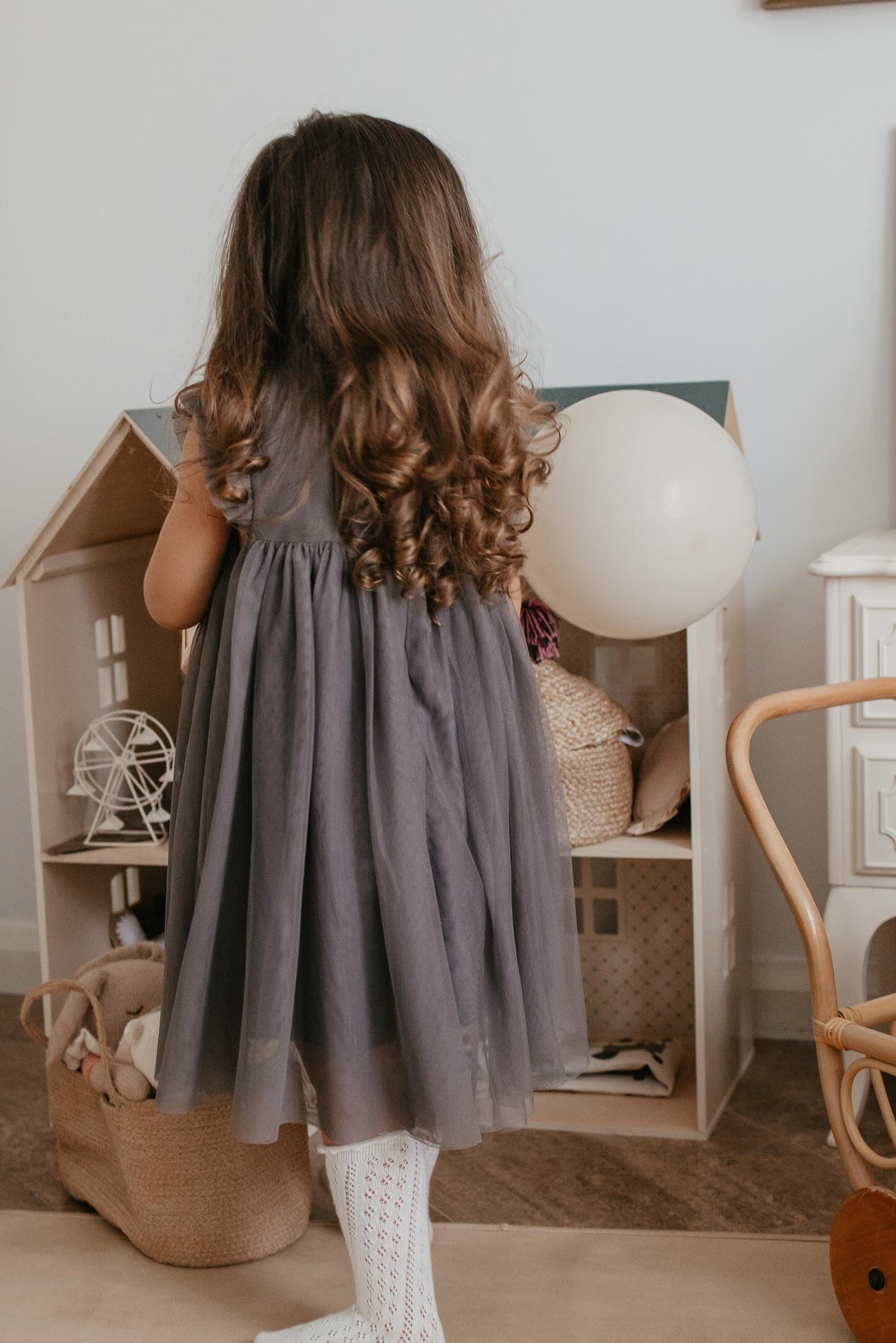 Le Petit Lapin | Cotton Tulle Dress | Sleet Gray | Playroom Avenue