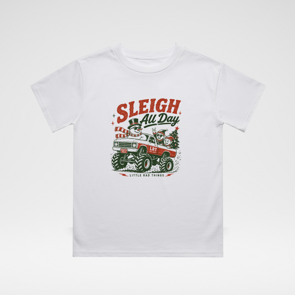 LITTLE RAD THINGS SLEIGH ALL DAY TODDLER CHRISTMAS MONSTER TRUCK TEE | Playroom Avenue
