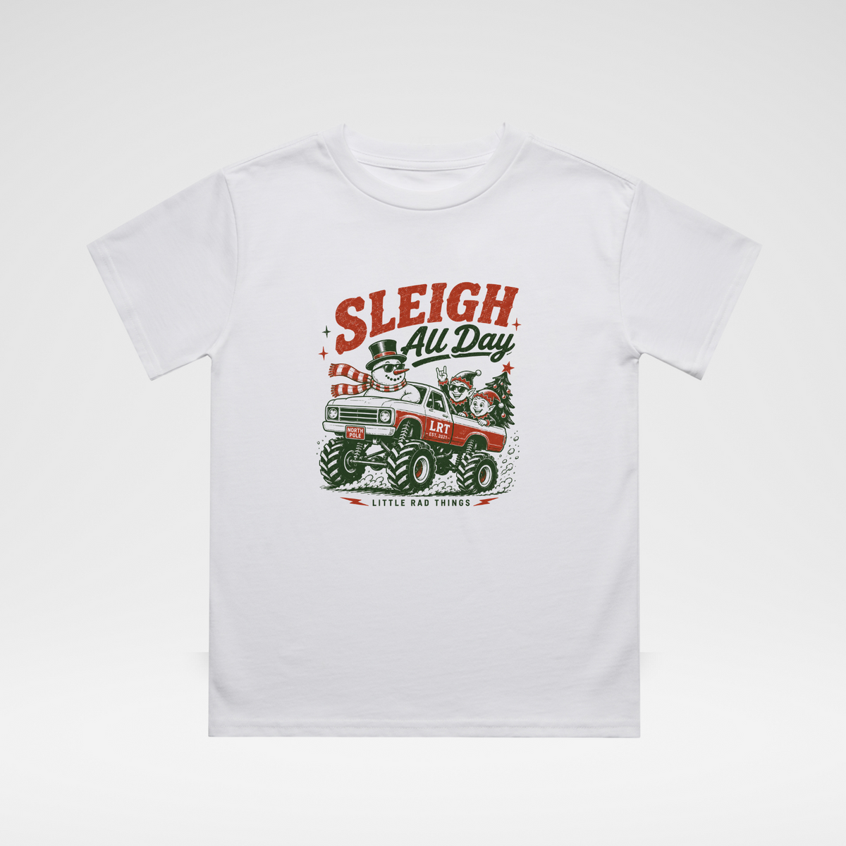 LITTLE RAD THINGS SLEIGH ALL DAY TODDLER CHRISTMAS MONSTER TRUCK TEE | Playroom Avenue