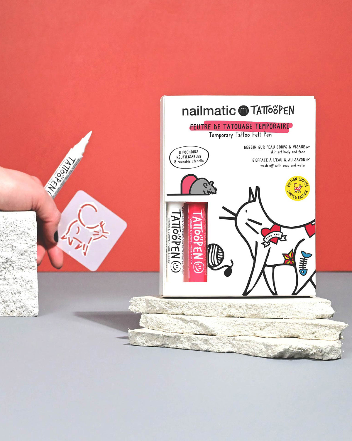 Nailmatic Tattoo Pen Set for Kids CAT | Playroom Avenue