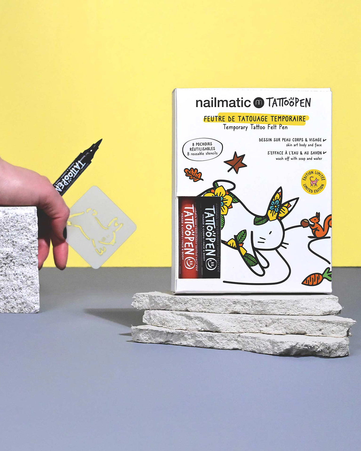 Nailmatic Tattoo Pen Set for Kids BUNNY | Playroom Avenue