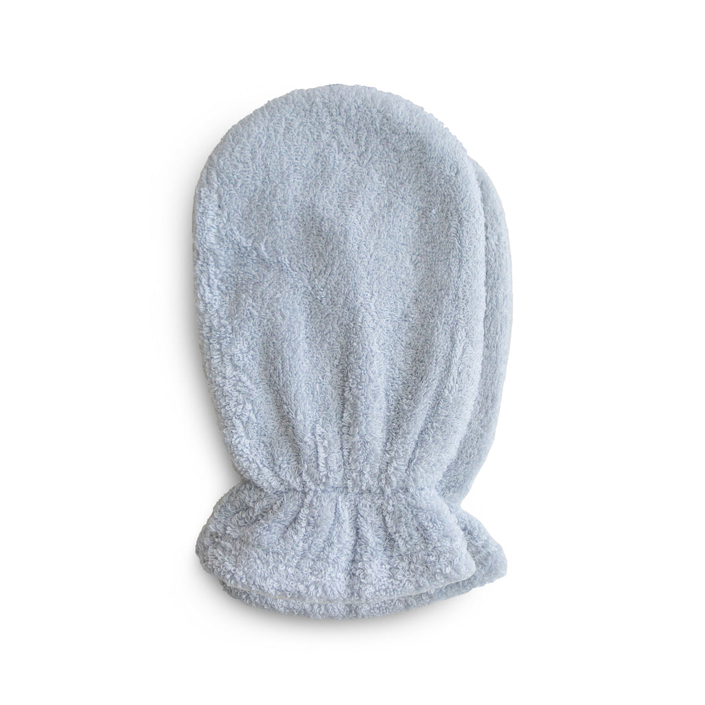 Mushie Organic Cotton Bath Mitt Baby Blue | Playroom Avenue