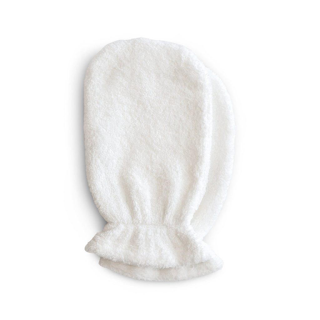 Mushie Organic Cotton Bath Mitt Pearl | Playroom Avenue